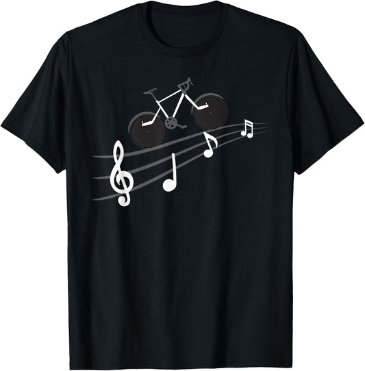 Bicycling Music Bike Music Cycling Gift T-Shirt - T-Shirt | Black