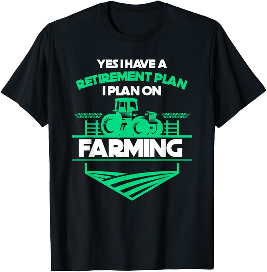 Tractor Farmer Retirement Gift Retired Farmer T-Shirt - T-Shirt | Black