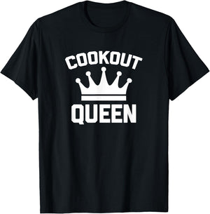 Cookout Queen funny saying cute BBQ grilling food T-Shirt - T-Shirt | Black