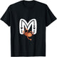 Cute Monkey Letter M Initial Alphabet Monogram Boys Girls T-Shirt - T-Shirt | Black