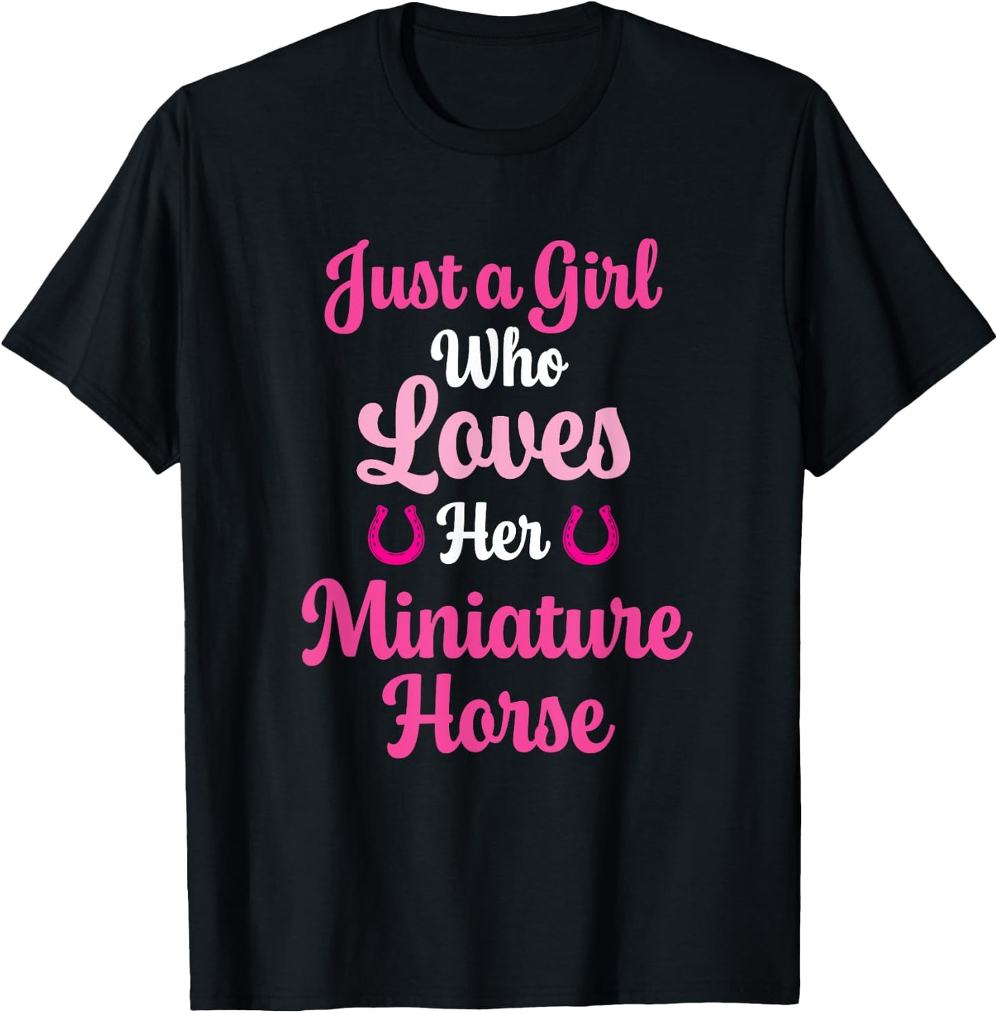 Miniature Horse Gift Love Their Miniature Horse T-Shirt - T-Shirt | Black
