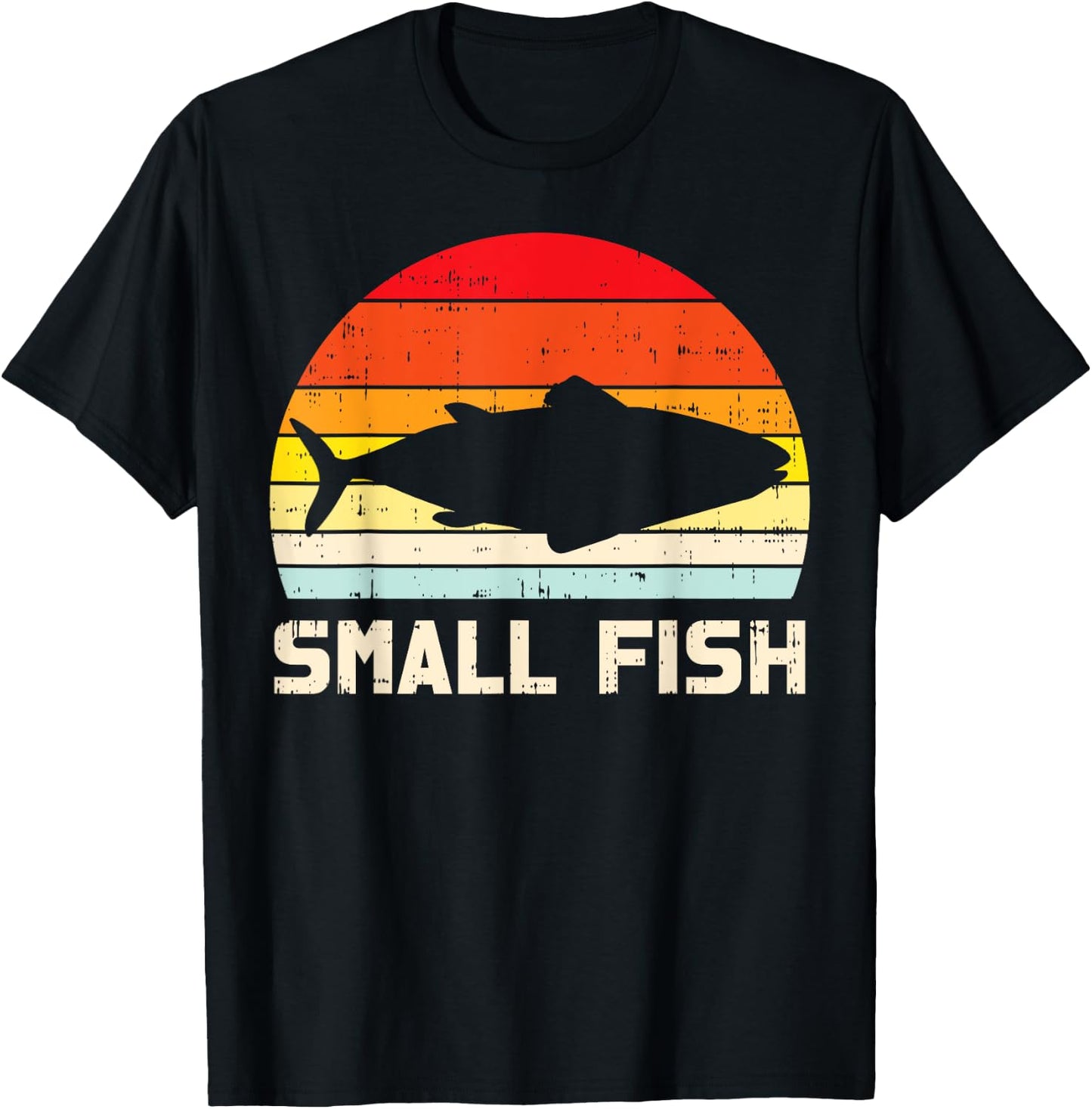 Small Fish Retro Bass Fishing Family Matching Son Boys Gift T-Shirt - T-Shirt | Black