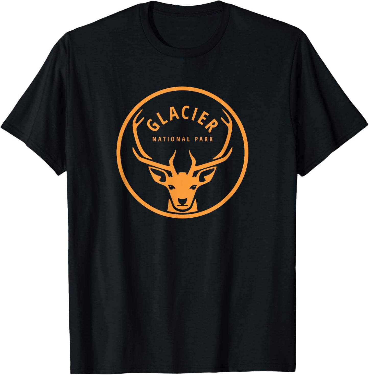 Glacier National Park Vintage Elk Souvenir Retro Gift T-Shirt - T-Shirt | Black