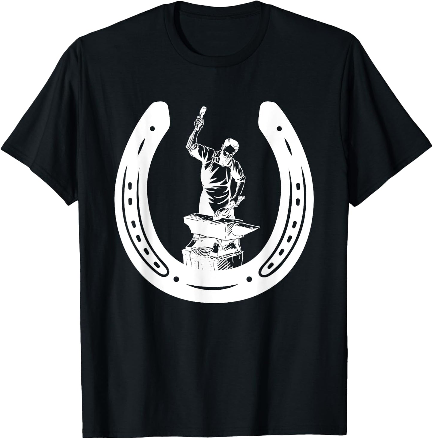 Farrier Horse Shoe Blacksmith Horse Lover Cowboy Cowgirl T-Shirt - T-Shirt | Black