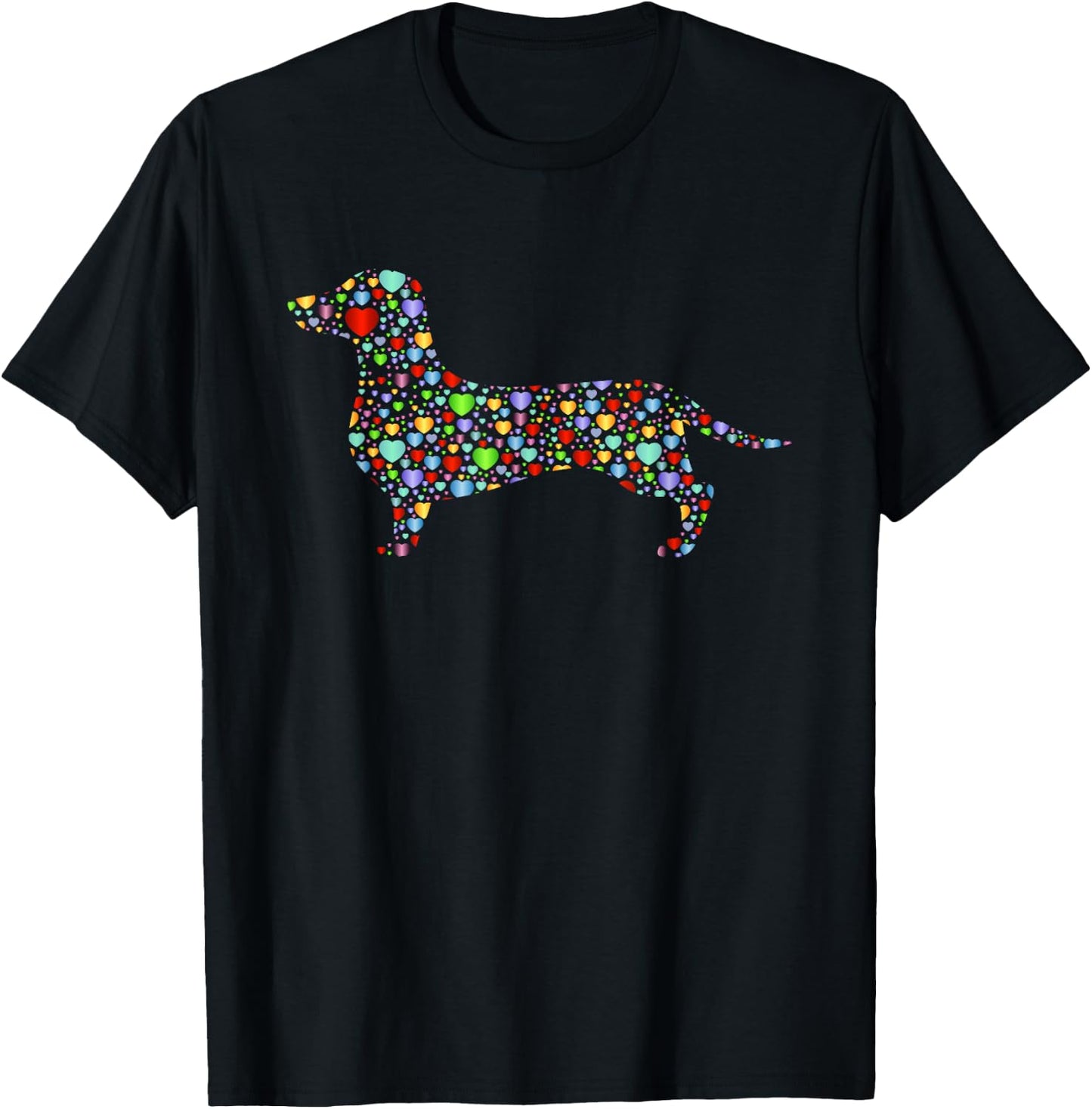 Dachshund Heart Silhouette Gift Owner Dachshunds Dog Lover T-Shirt - T-Shirt | Black