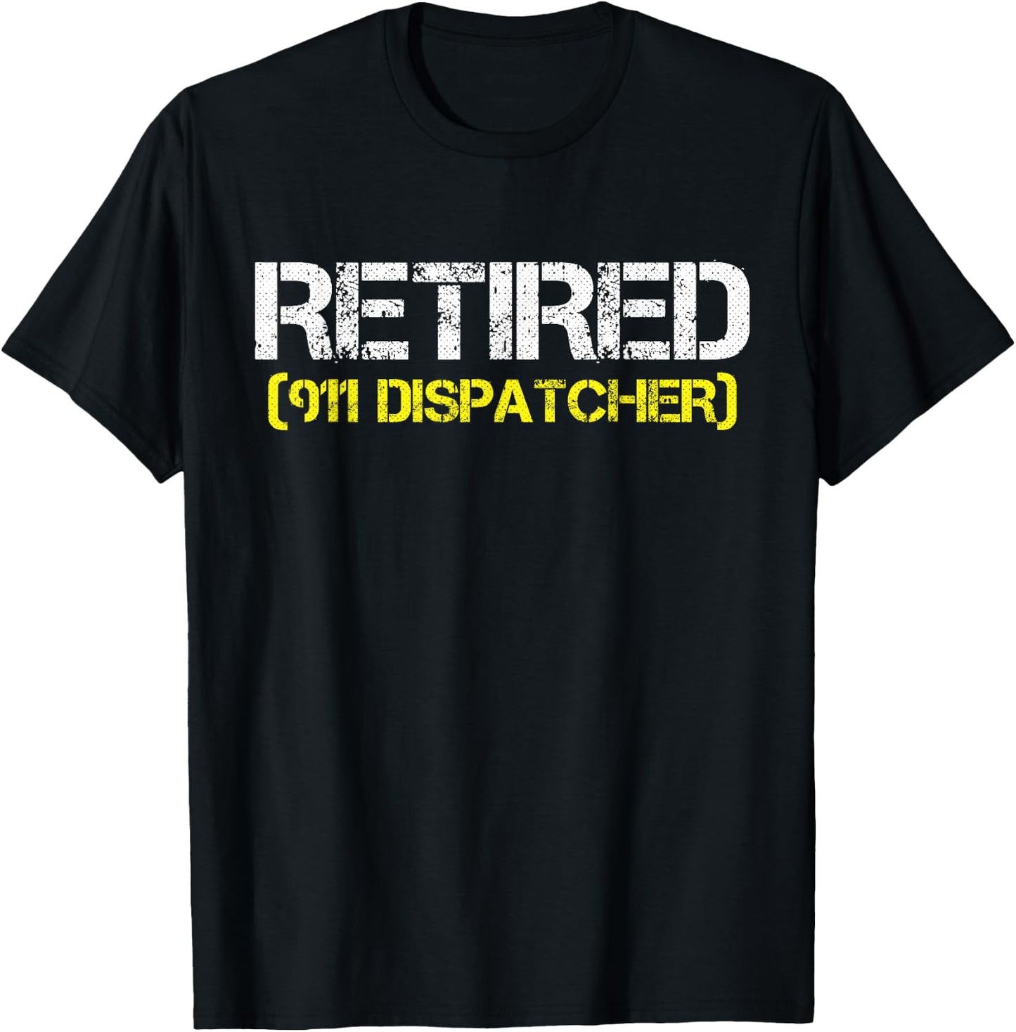 Retired 911 Dispatcher Dispatch Operator Thin Gold Line T-Shirt - T-Shirt | Black