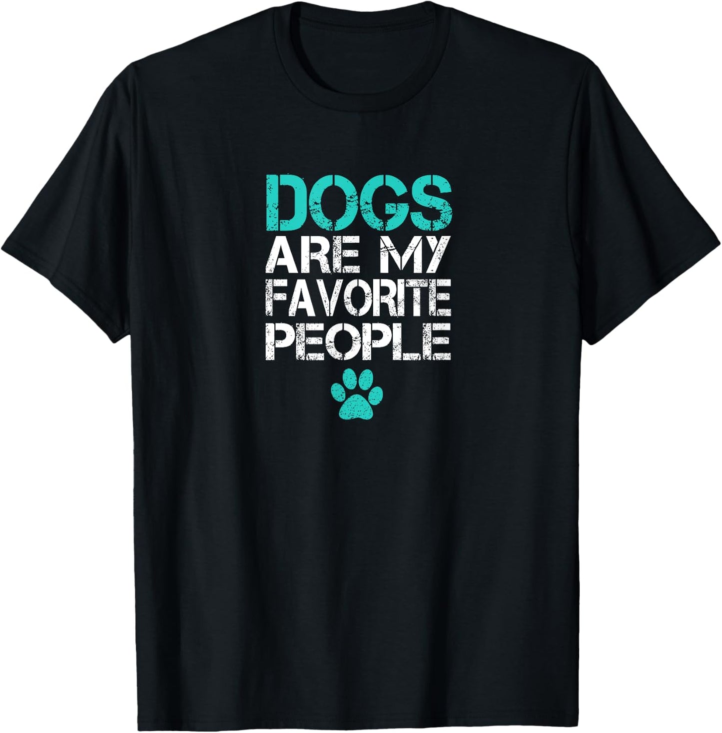 Dogs Are My Favorite People Funny Retro Cool Dog Lover Owner Women Girls Kids T-Shirt - T-Shirt | Black