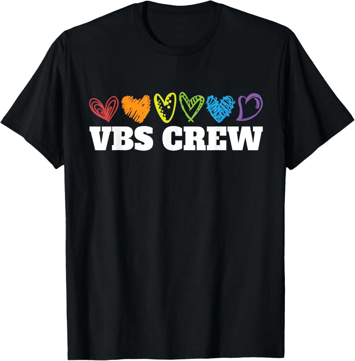 VBS Crew Hearts Vacation Bible School Squad Bible Study T-Shirt - T-Shirt | Black