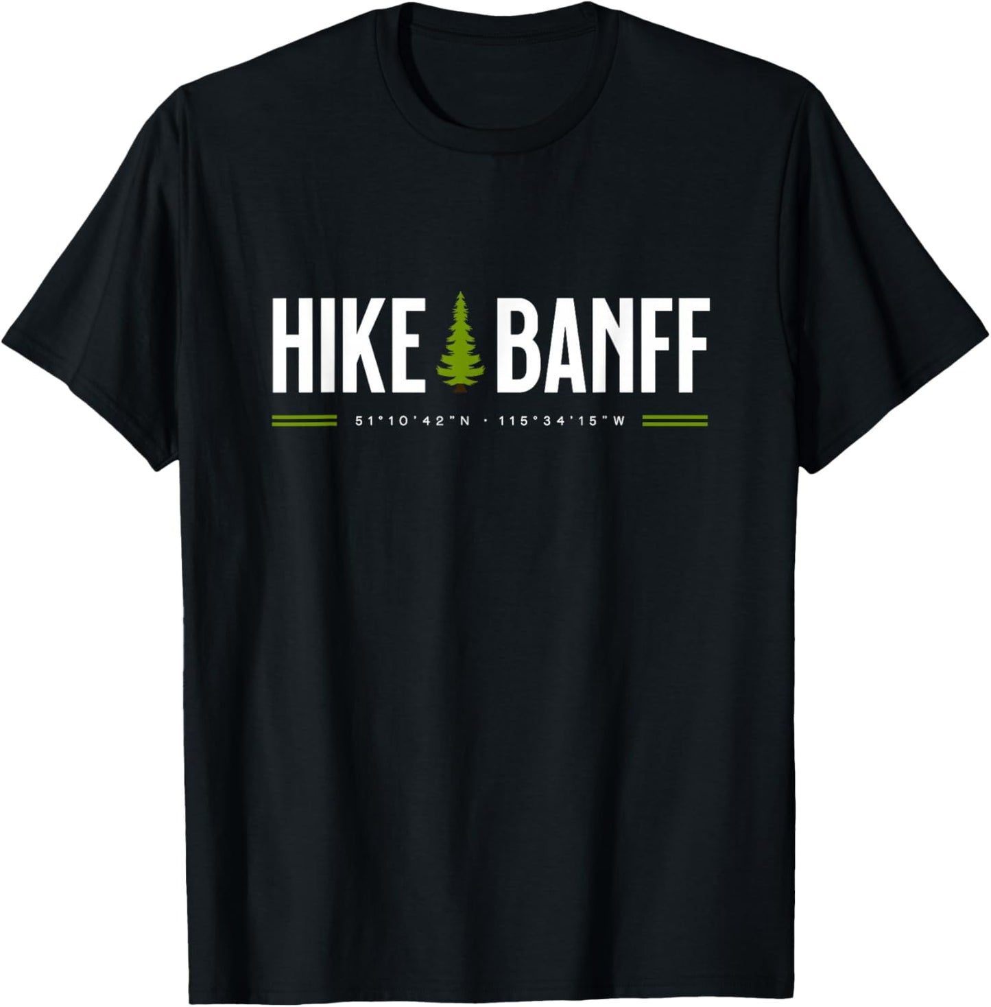 Banff Alberta Canada Hike Tree Graphic T-Shirt - T-Shirt | Black