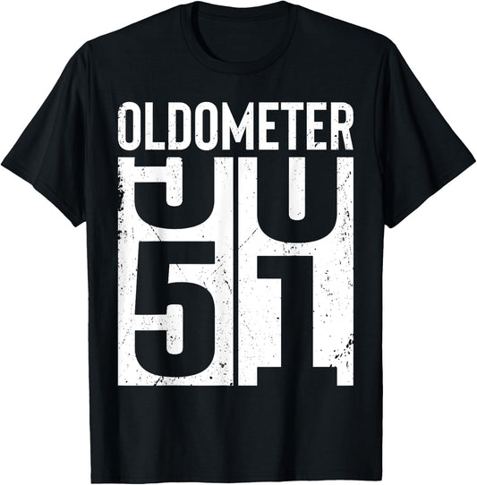 Funny 51 Years Old 51st Birthday Odometer Oldometer Men T-Shirt - T-Shirt | Black