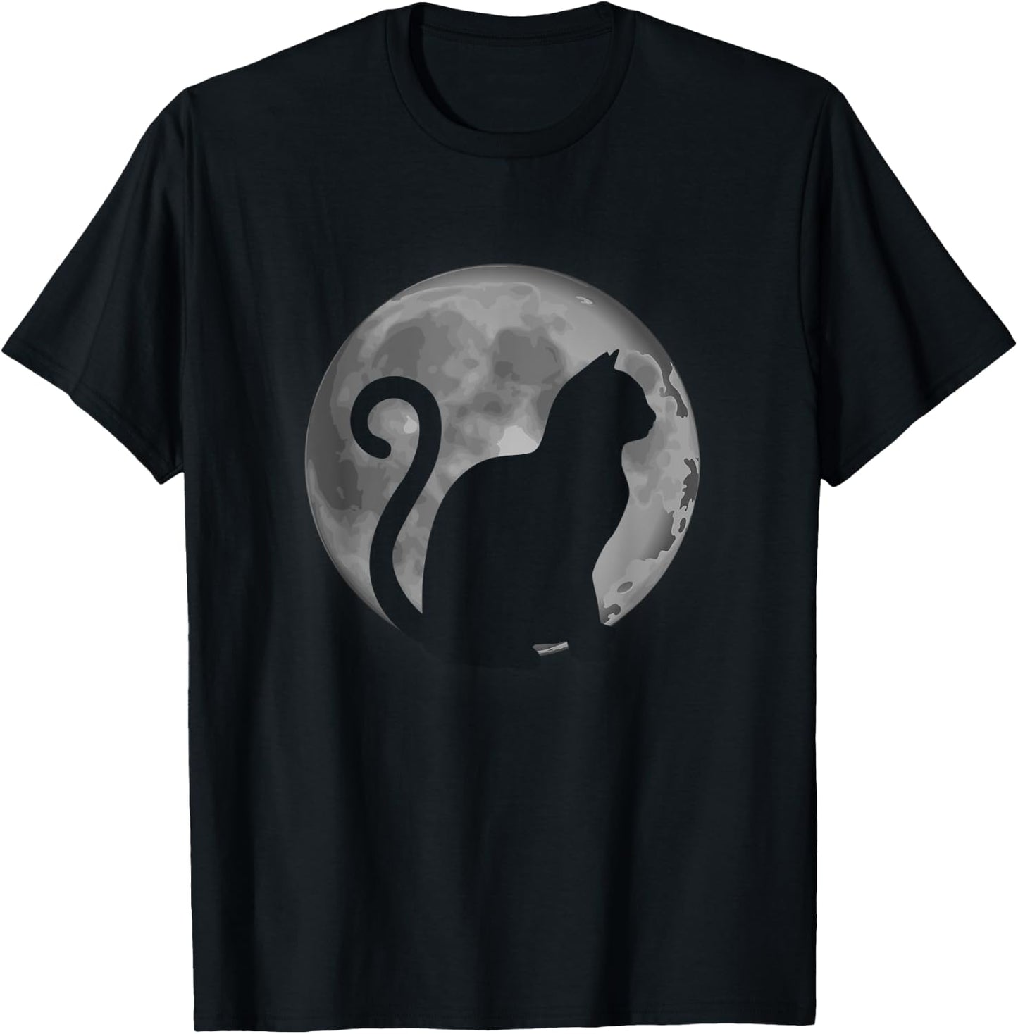 Cute Cat Silhouette Moon Animal Lover Women T-Shirt - T-Shirt | Black
