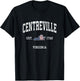 Centreville Virginia VA Vintage American Flag Sports Design T-Shirt - T-Shirt | Black