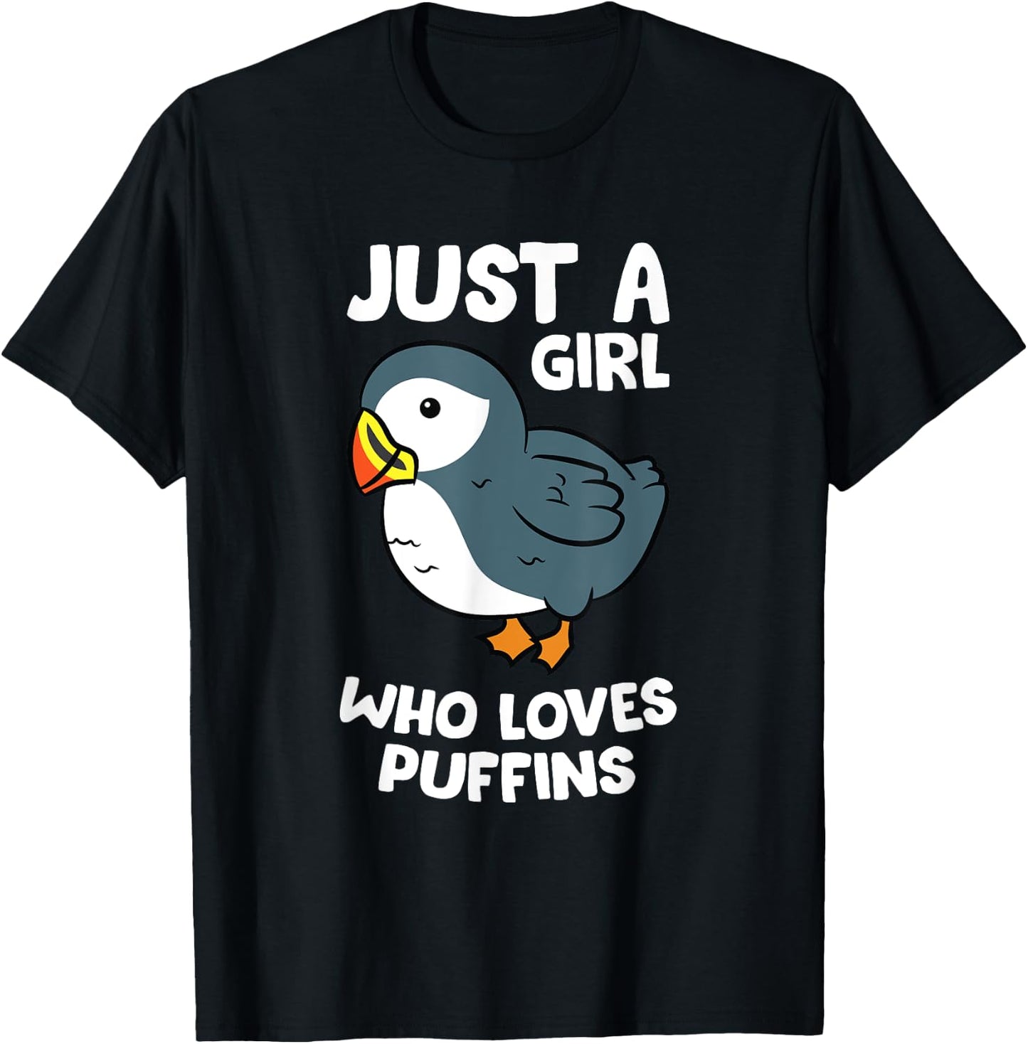 Just a Girl Who Loves Puffins Iceland Seabird Love Puffins T-Shirt - T-Shirt | Black