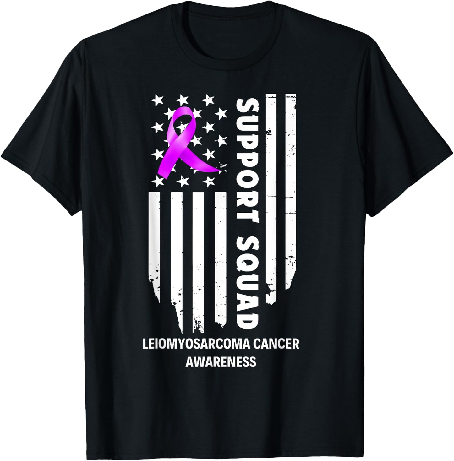 Leiomyosarcoma Cancer Awareness Support Team Squad T-Shirt - T-Shirt | Black
