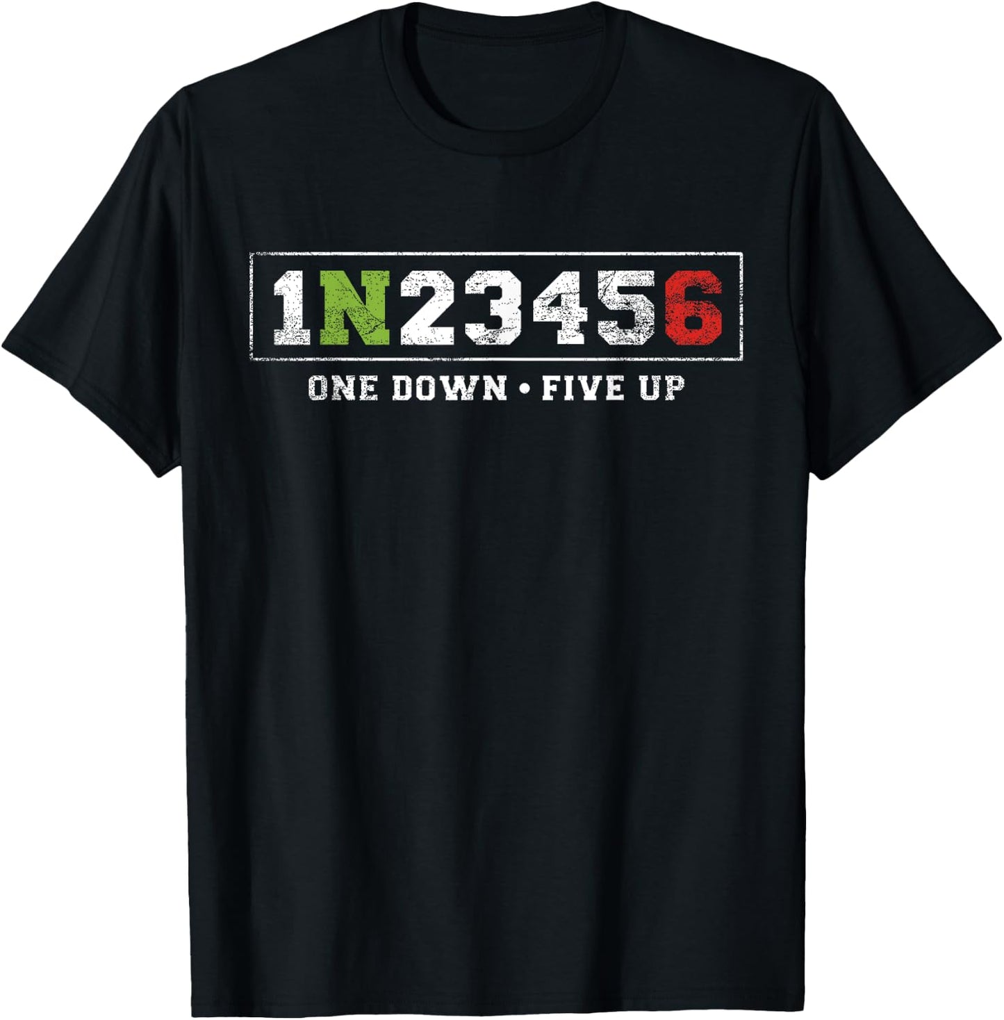 One Down Five Up Funny Motorcycle Gear Shift Biker Men Women T-Shirt - T-Shirt | Black