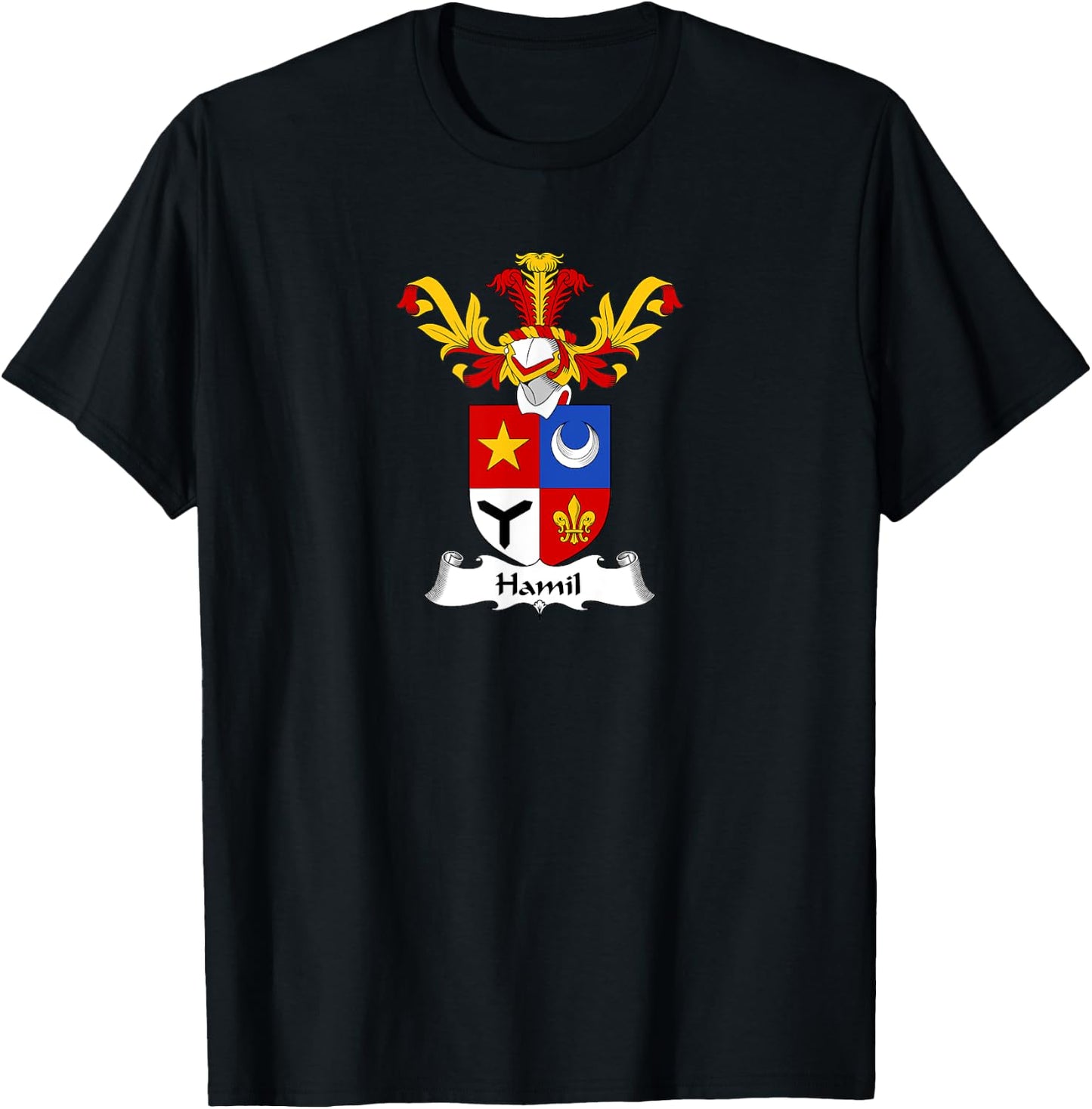 Hamil Coat of Arms - Family Crest T-Shirt - T-Shirt | Black