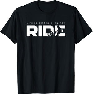 Life is Better When You Ride MTB Mountain Bike T-Shirt - T-Shirt | Black