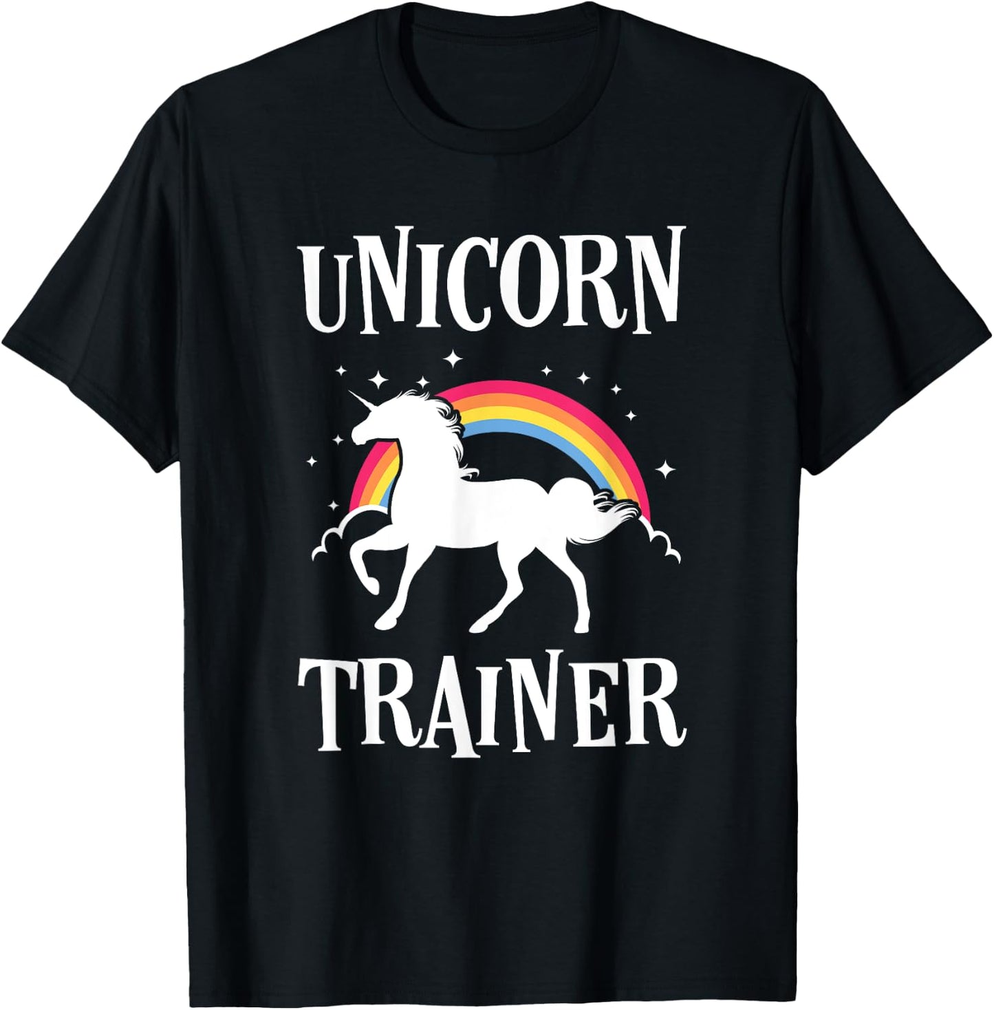 Rainbow Unicorn Trainer Easy Costume Funny T-Shirt - T-Shirt | Black