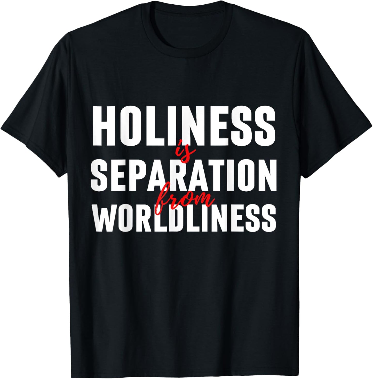 Holiness Is Separation From Worldliness Christian Quote T-Shirt - T-Shirt | Black