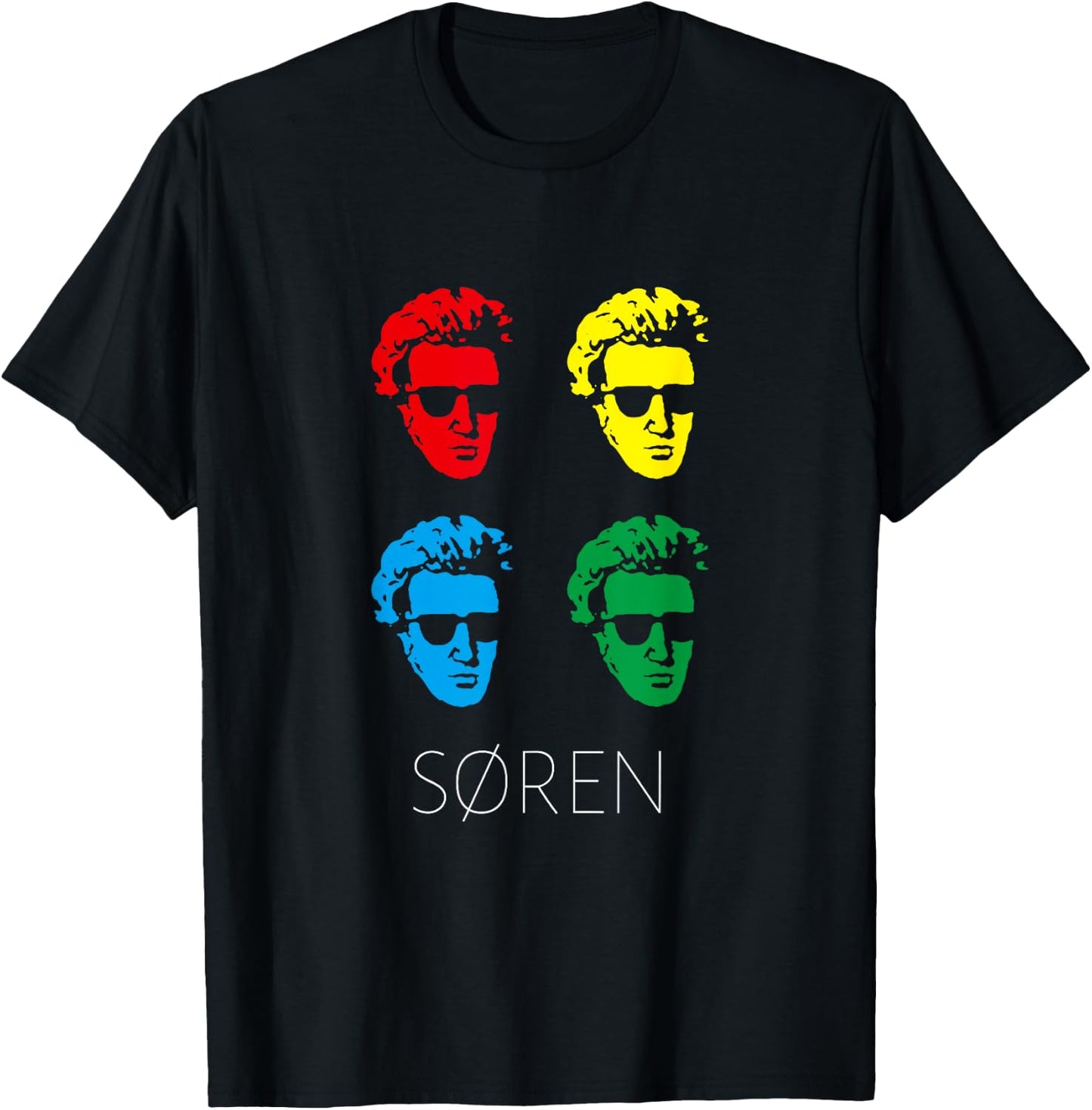 Soren Kierkegaard Pop Art Philosopher T-Shirt - T-Shirt | Black