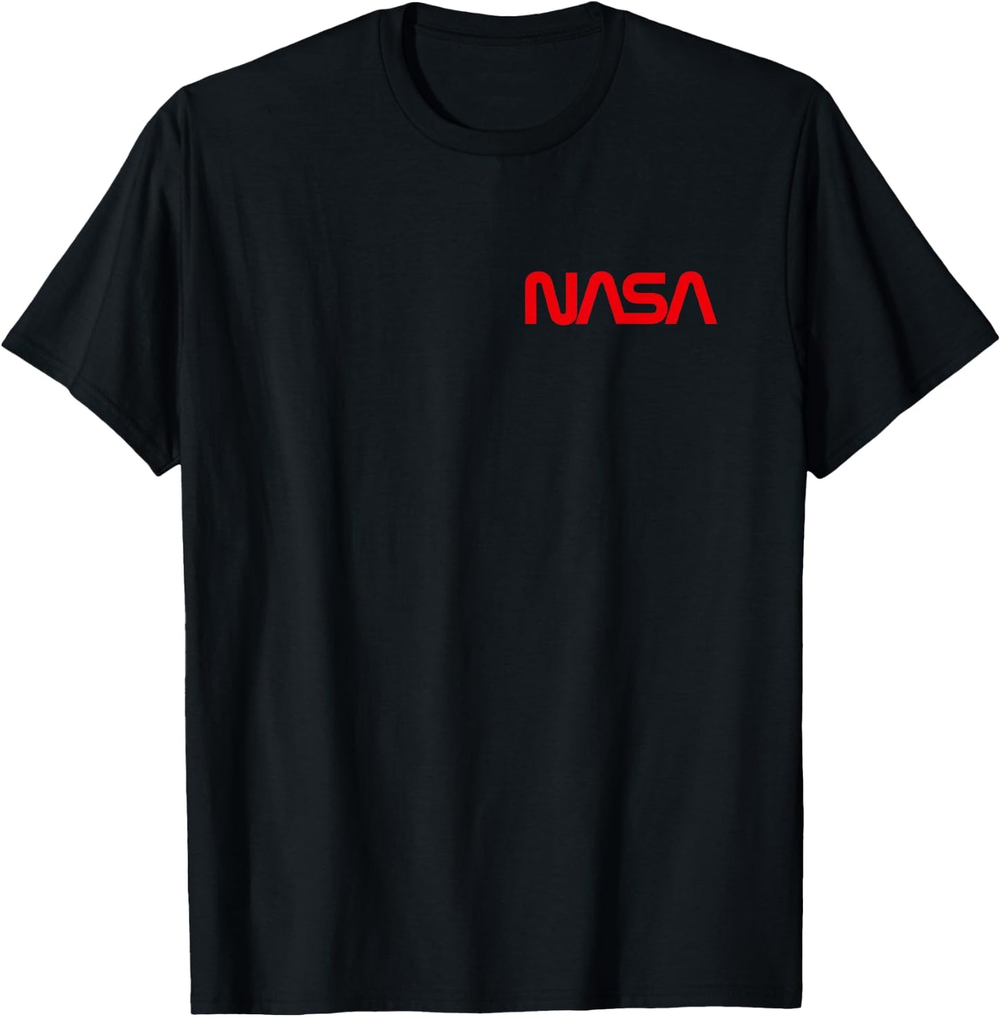 NASA Vintage Worm Logo Design (Red) - NASA Space T-Shirt - T-Shirt | Black