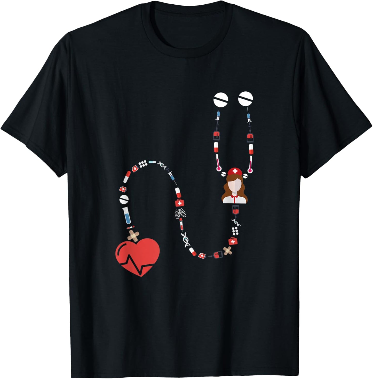 Love Nursing Student Medical School Nurse T-Shirt - T-Shirt | Black