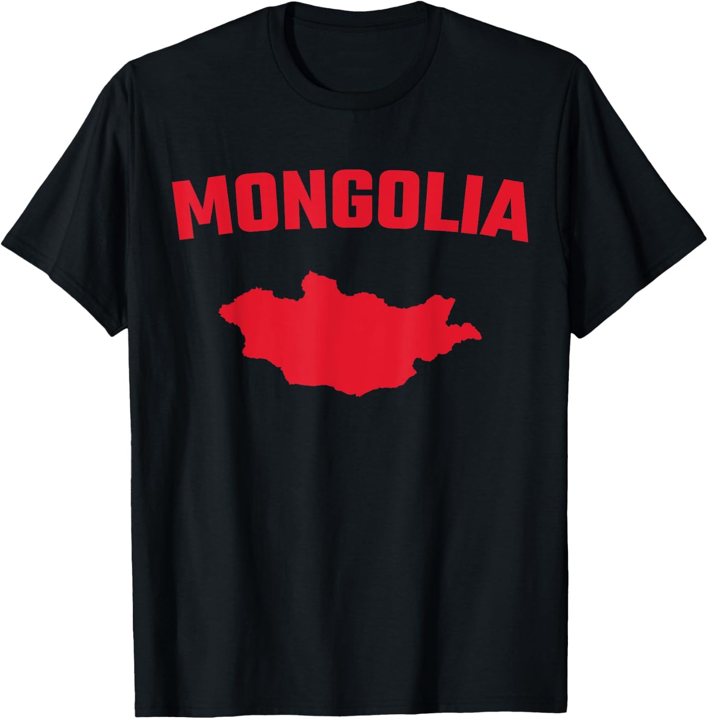Isolated red silhouette of a map of Mongolia T-Shirt - T-Shirt | Black