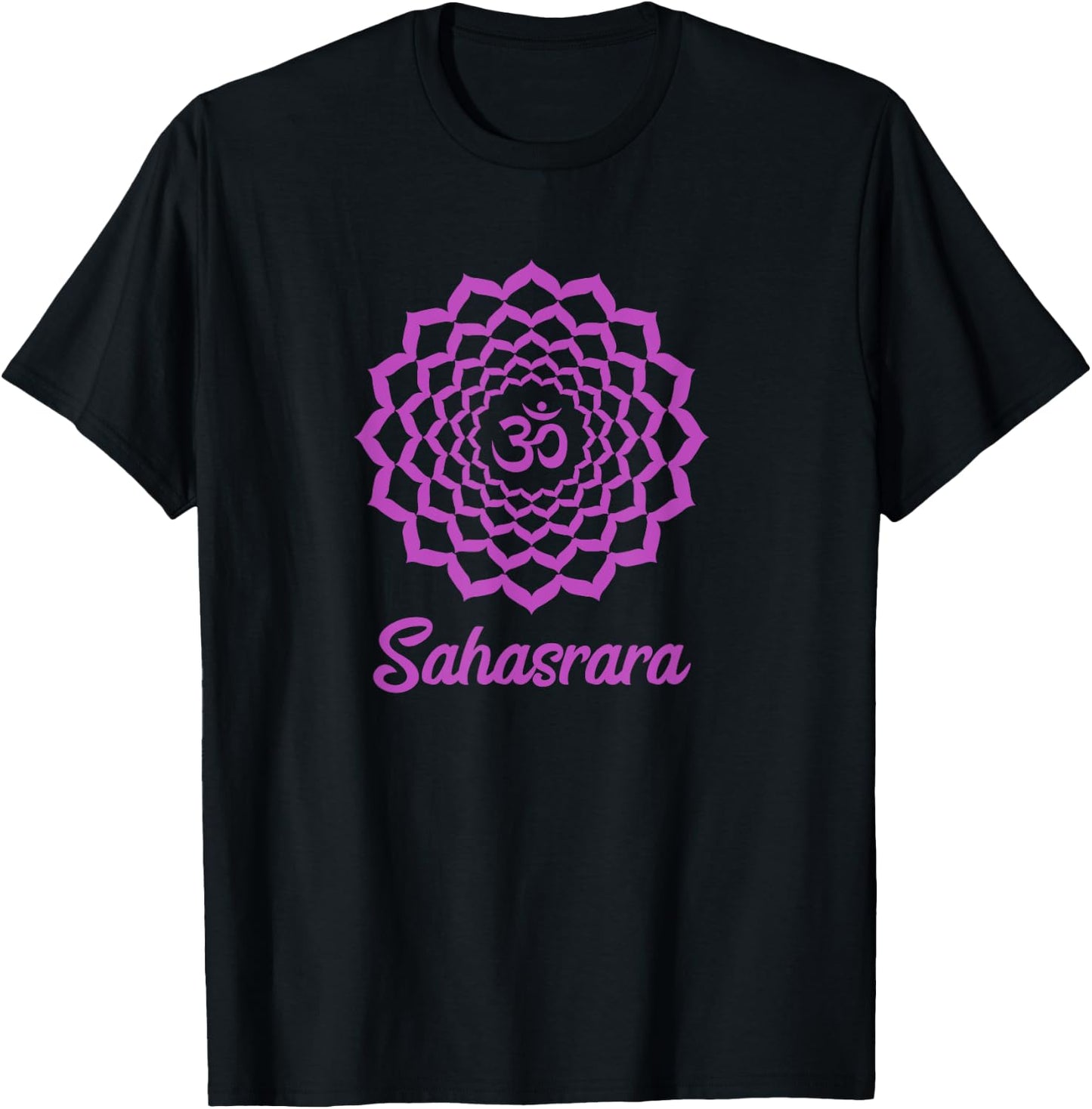 Crown Chakra Symbol Purple Sahasrara Yogi Yoga T-Shirt - T-Shirt | Black