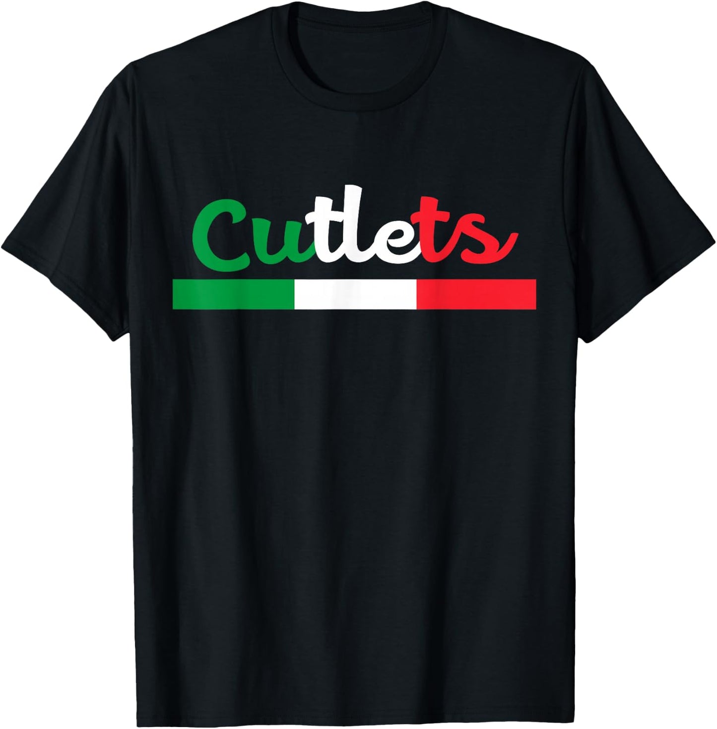 Cutlets Funny Italian Flag Football Design T-Shirt - T-Shirt | Black
