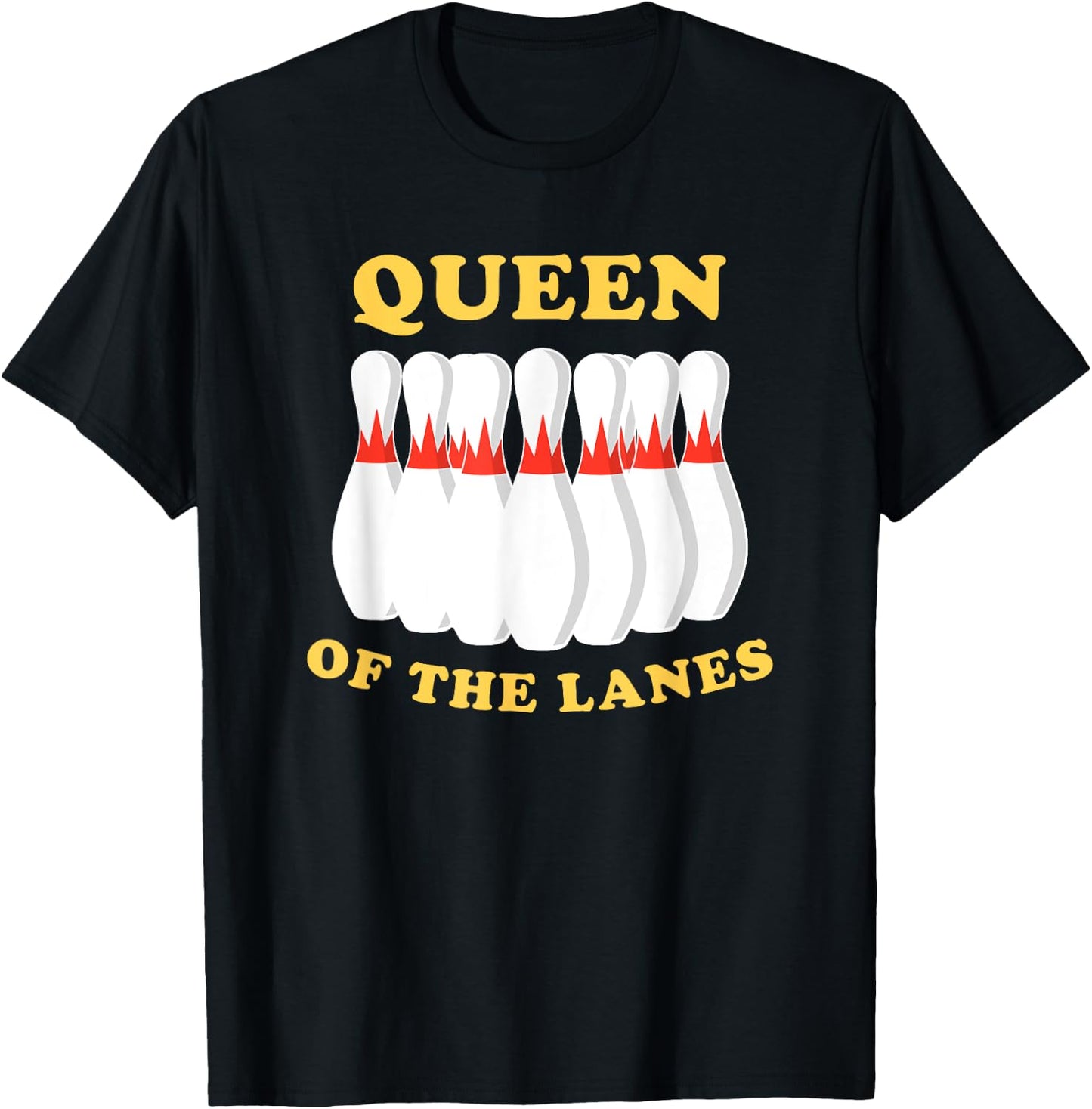 Bowling Queen Of The Lanes Girls or T-Shirt - T-Shirt | Black