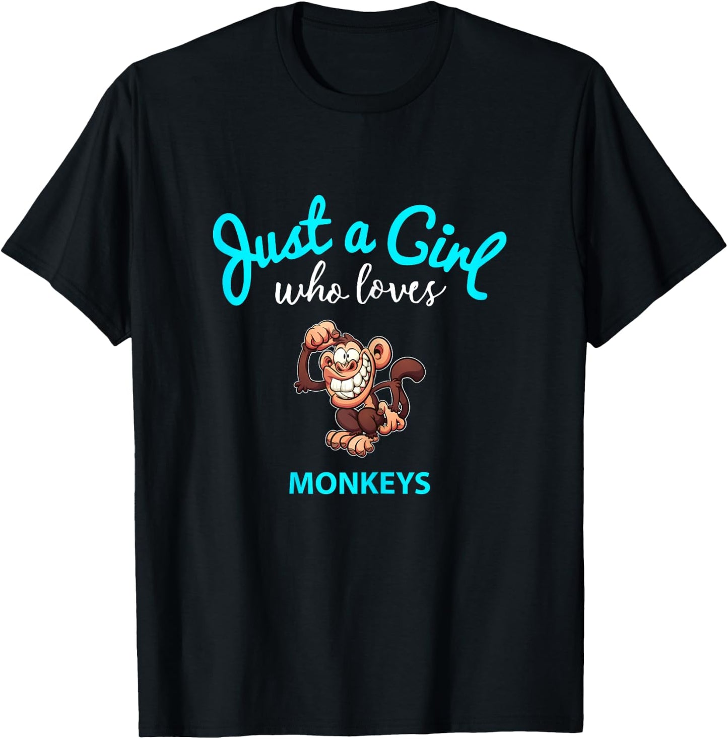 Monkey Shirt for Girls | Children's Monkey T-Shirt - T-Shirt | Black