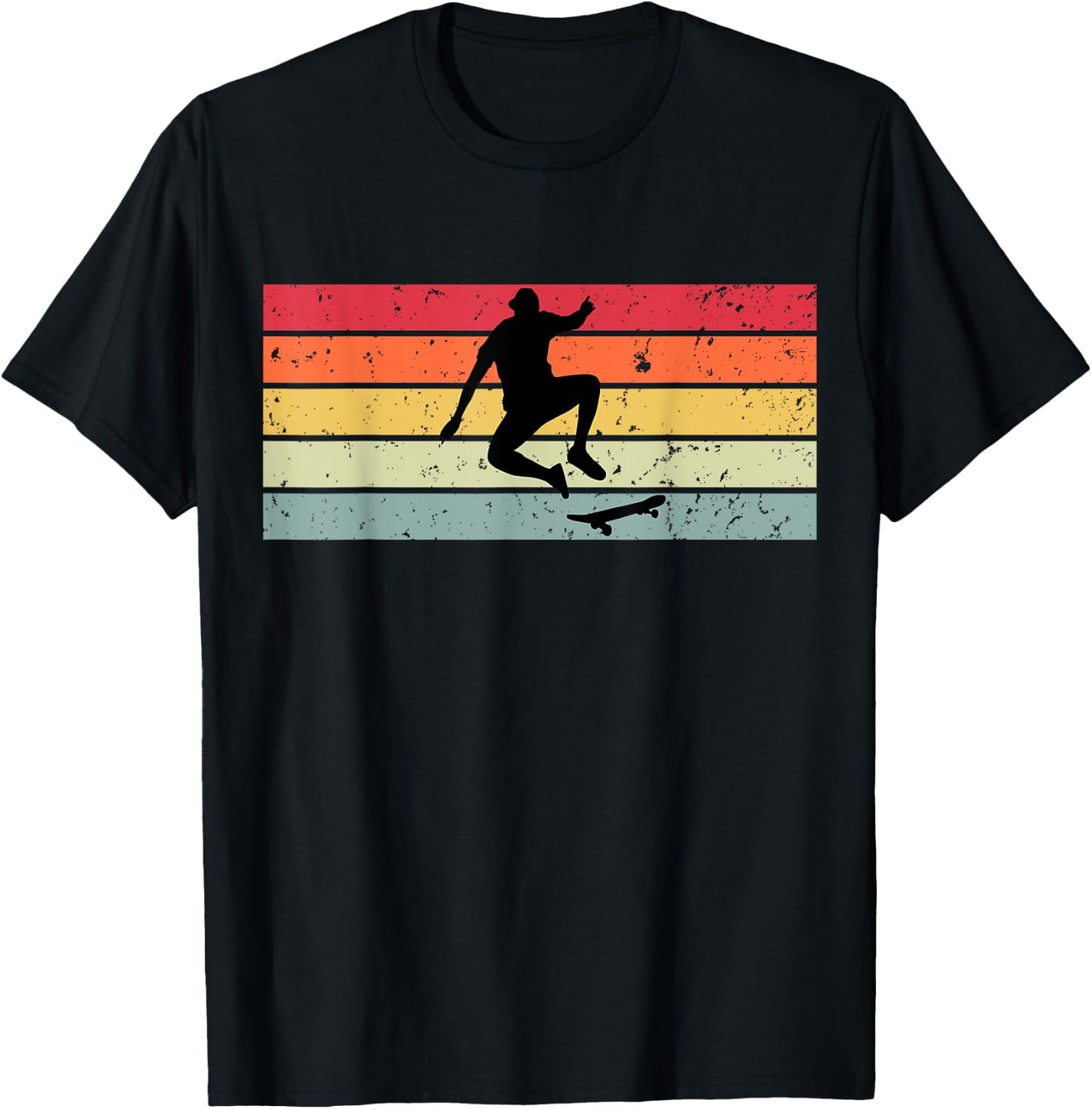 Skaters Having Fun Retro Sunset Skateboard Gift Teen Skaters T-Shirt - T-Shirt | Black