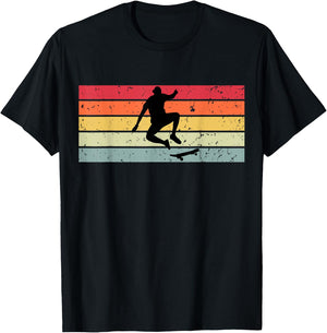 Skaters Having Fun Retro Sunset Skateboard Gift Teen Skaters T-Shirt - T-Shirt | Black