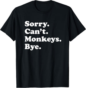 Funny Monkey Gift Women Boys or Girls T-Shirt - T-Shirt | Black