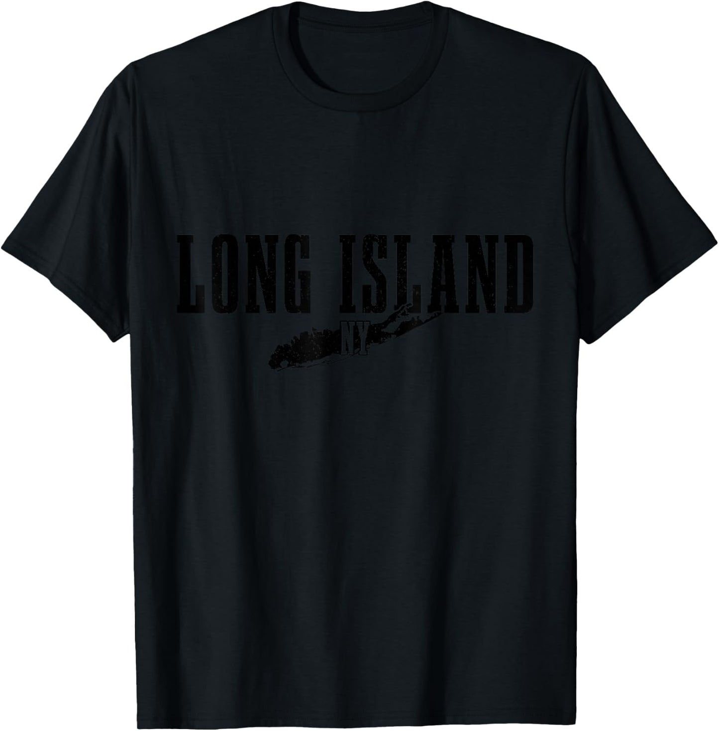 Long Island New York NY Vintage USA America Souvenir T-Shirt - T-Shirt | Black