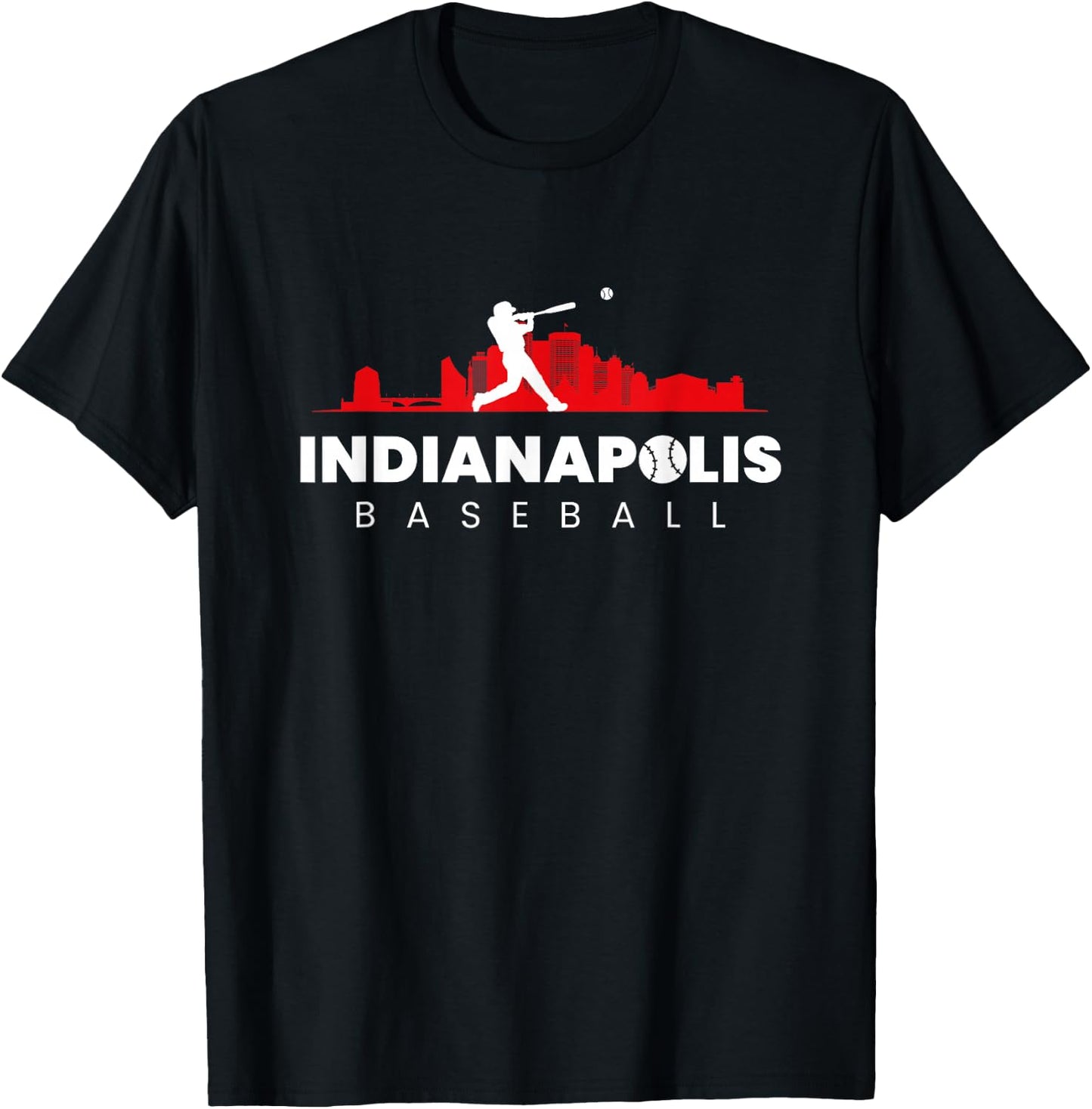 Indianapolis Baseball Vintage Minimal Retro Baseball Lover T-Shirt - T-Shirt | Black
