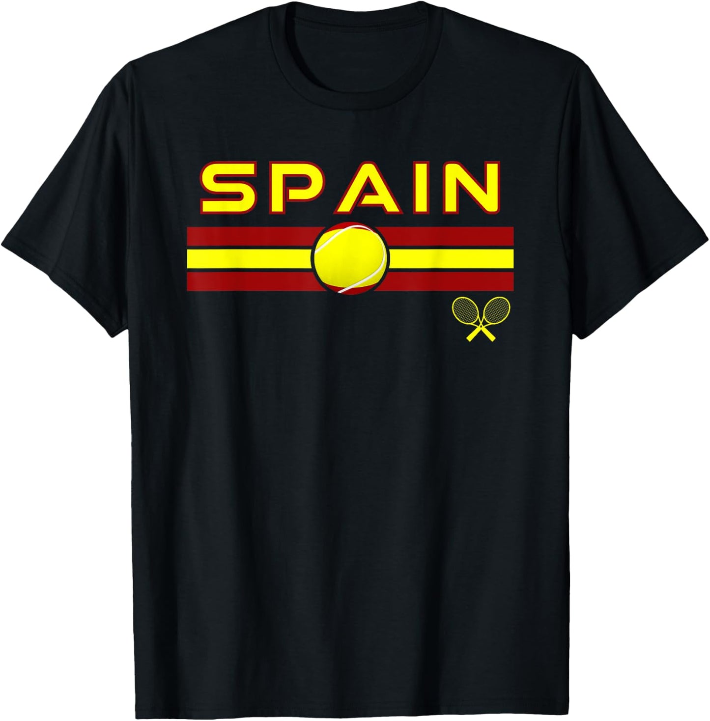 Spain Tennis Player Spainiard Sports Spain National Flag T-Shirt - T-Shirt | Black