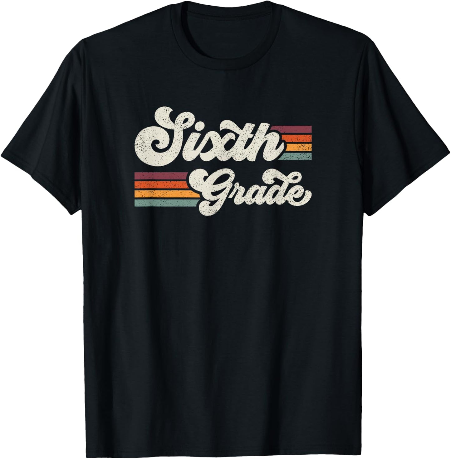 Retro Sixth Grade Teacher Back To School T-Shirt - T-Shirt | Black