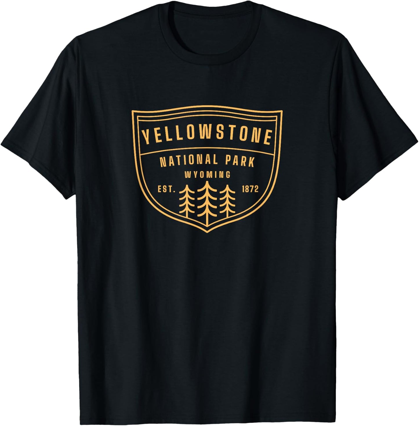 Yellowstone National Park Vintage Ranger Souvenir Retro Gift T-Shirt - T-Shirt | Black