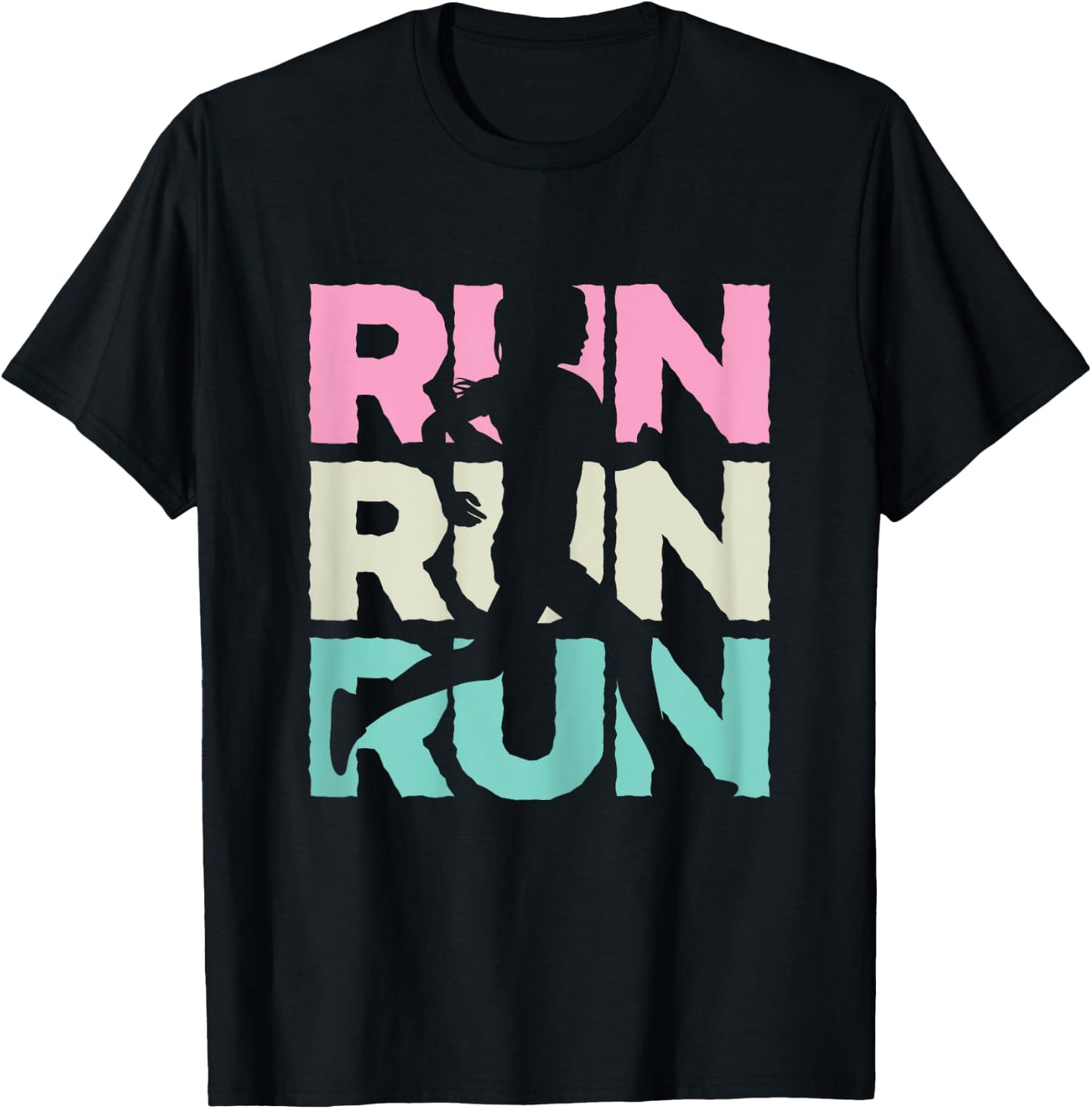 Retro RUN Runner Jogger Marathon Vintage for Girls Women T-Shirt - T-Shirt | Black
