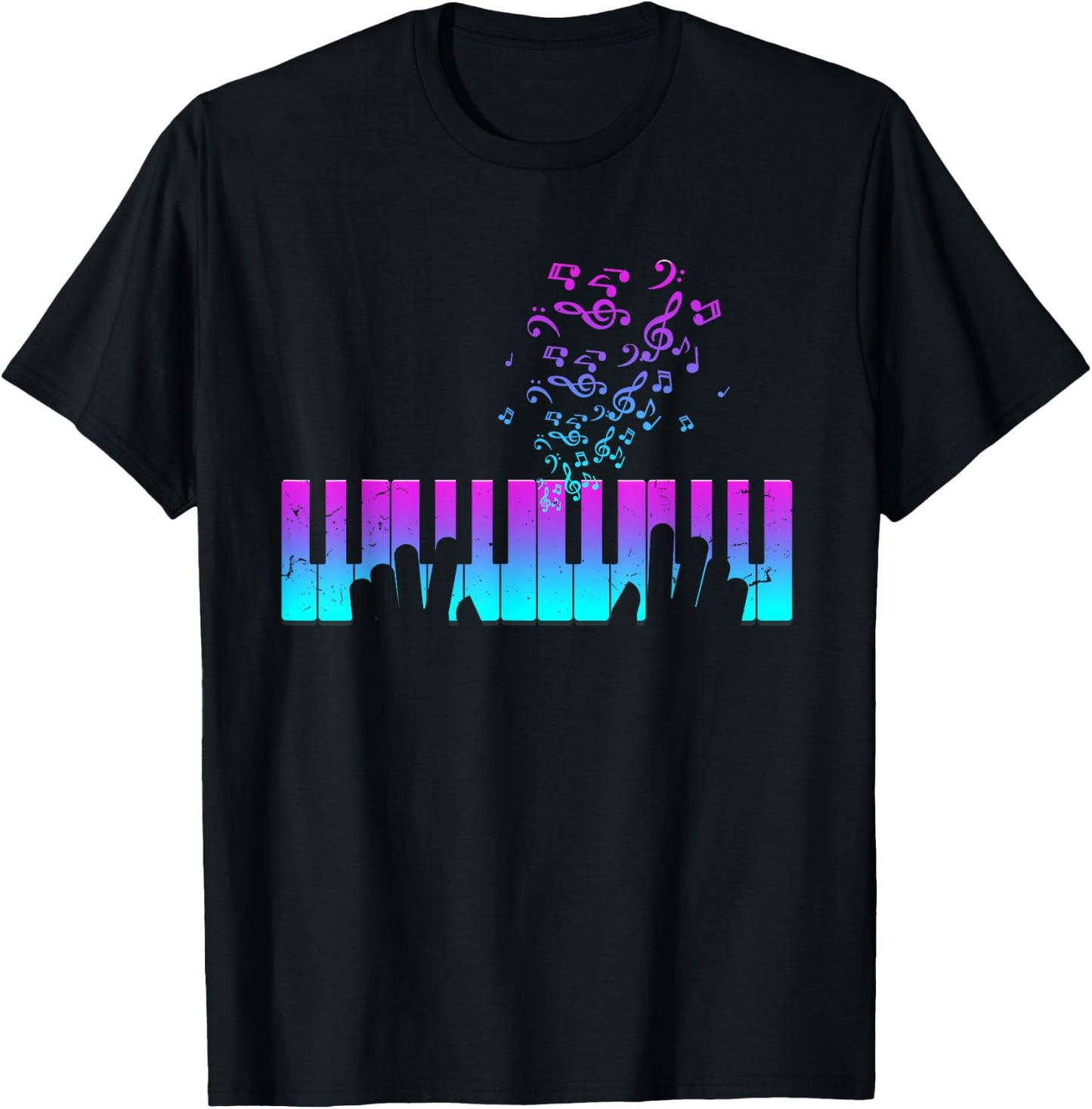 Piano player gift hands piano keyboard musician T-Shirt - T-Shirt | Black