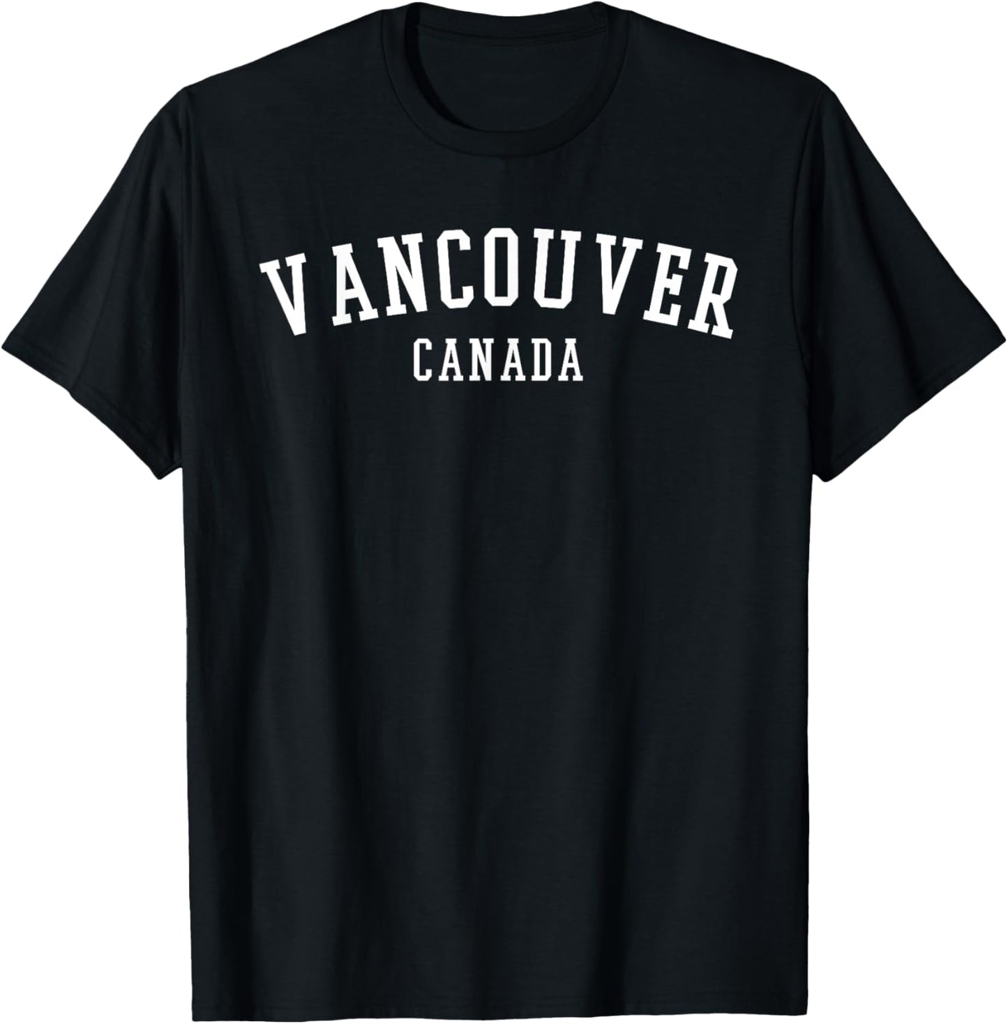 Travel Souvenir Popular Cites Outfit Vancouver, Canada -Adults Black Small Modern Classic Crew Collar Short Sleeve Cotton 65% Polyester 35% T-Shirt - T-Shirt | Black