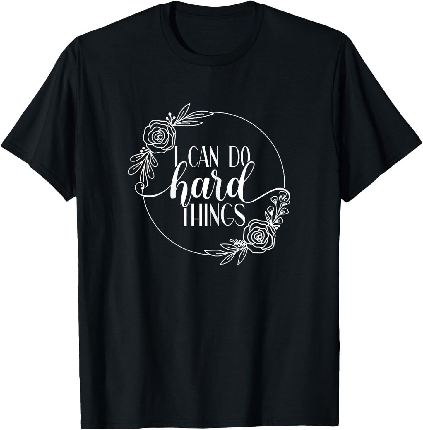 Mela Motivational Workout Designs I Can Do Hard Things Adult Gym Workout Motivation Black X-Small T-Shirt - T-Shirt | Black