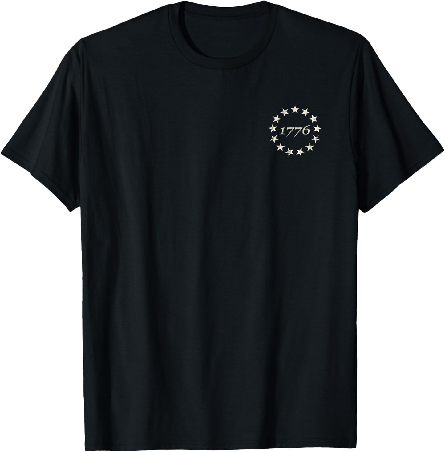13 Star Flag Betsy Ross Distressed American Flag 1776 T-Shirt - T-Shirt | Black