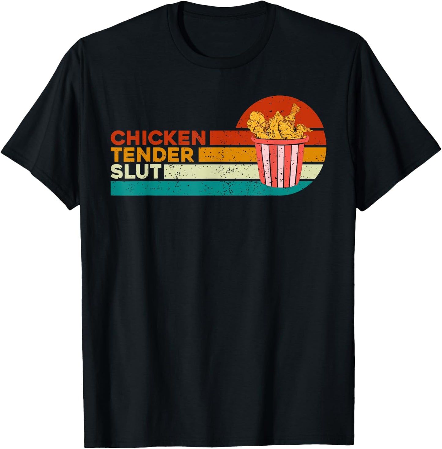 Chicken Tender Slut Funny Chicken Vintage T-Shirt - T-Shirt | Black