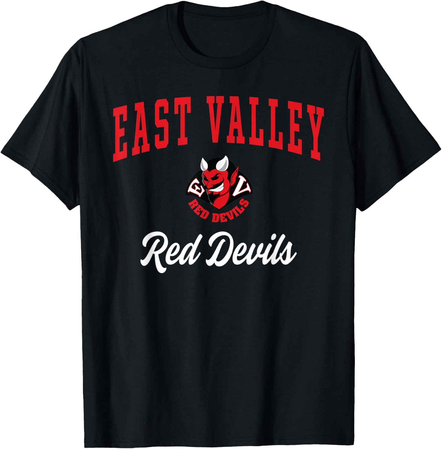 East Valley High School Red Devils T-Shirt - T-Shirt | Black