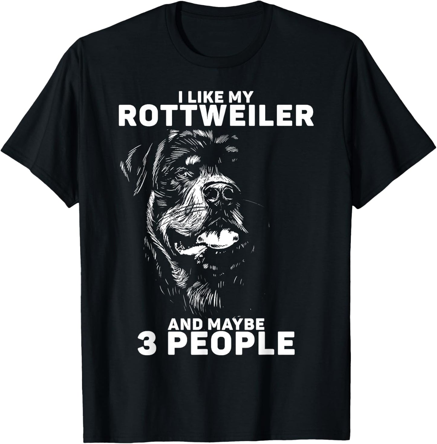 Rottweiler Rottie I Like Love Dog T-Shirt - T-Shirt | Black
