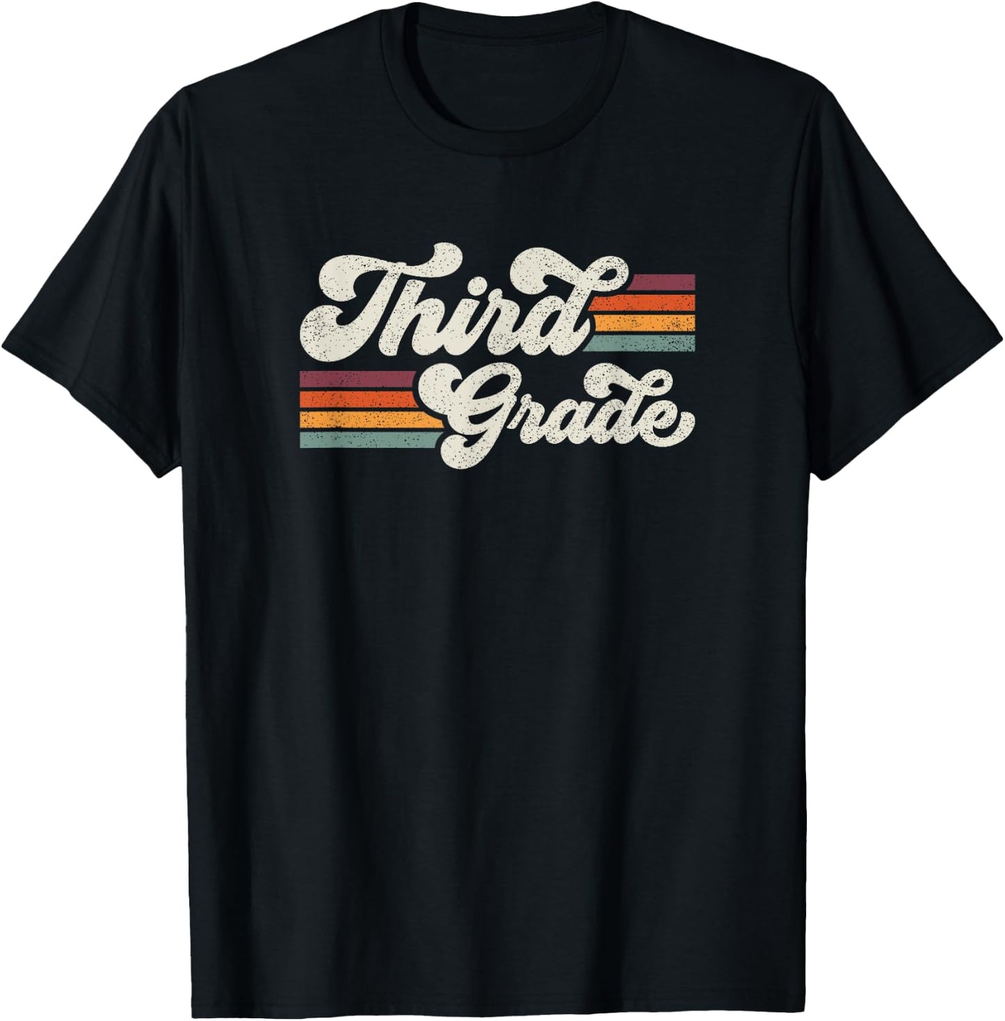 Retro Third Grade Teacher Back To School T-Shirt - T-Shirt | Black