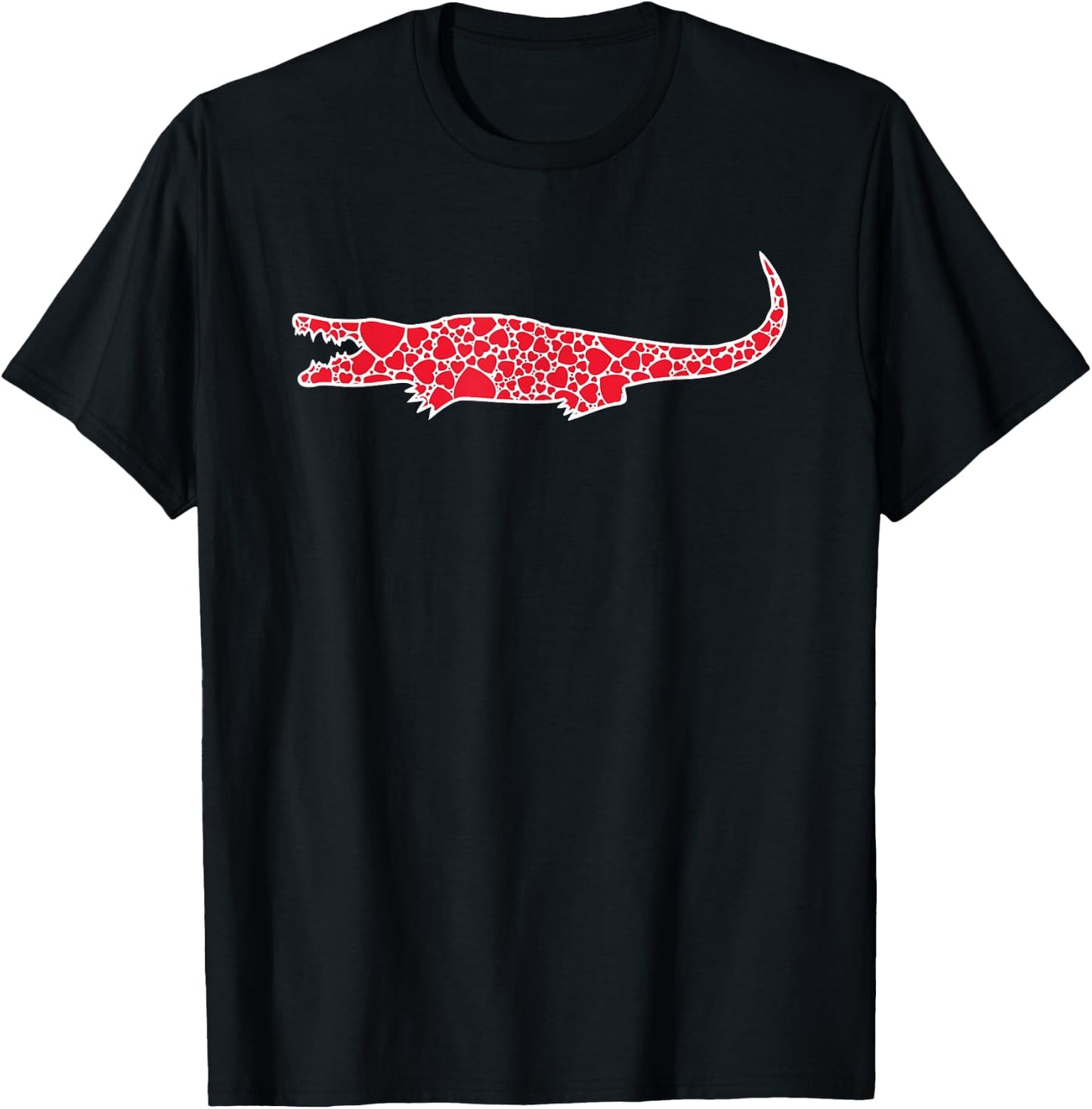 Gharial Hearts Valentine's Day Gavial Animal Lover Girl Gift T-Shirt - T-Shirt | Black
