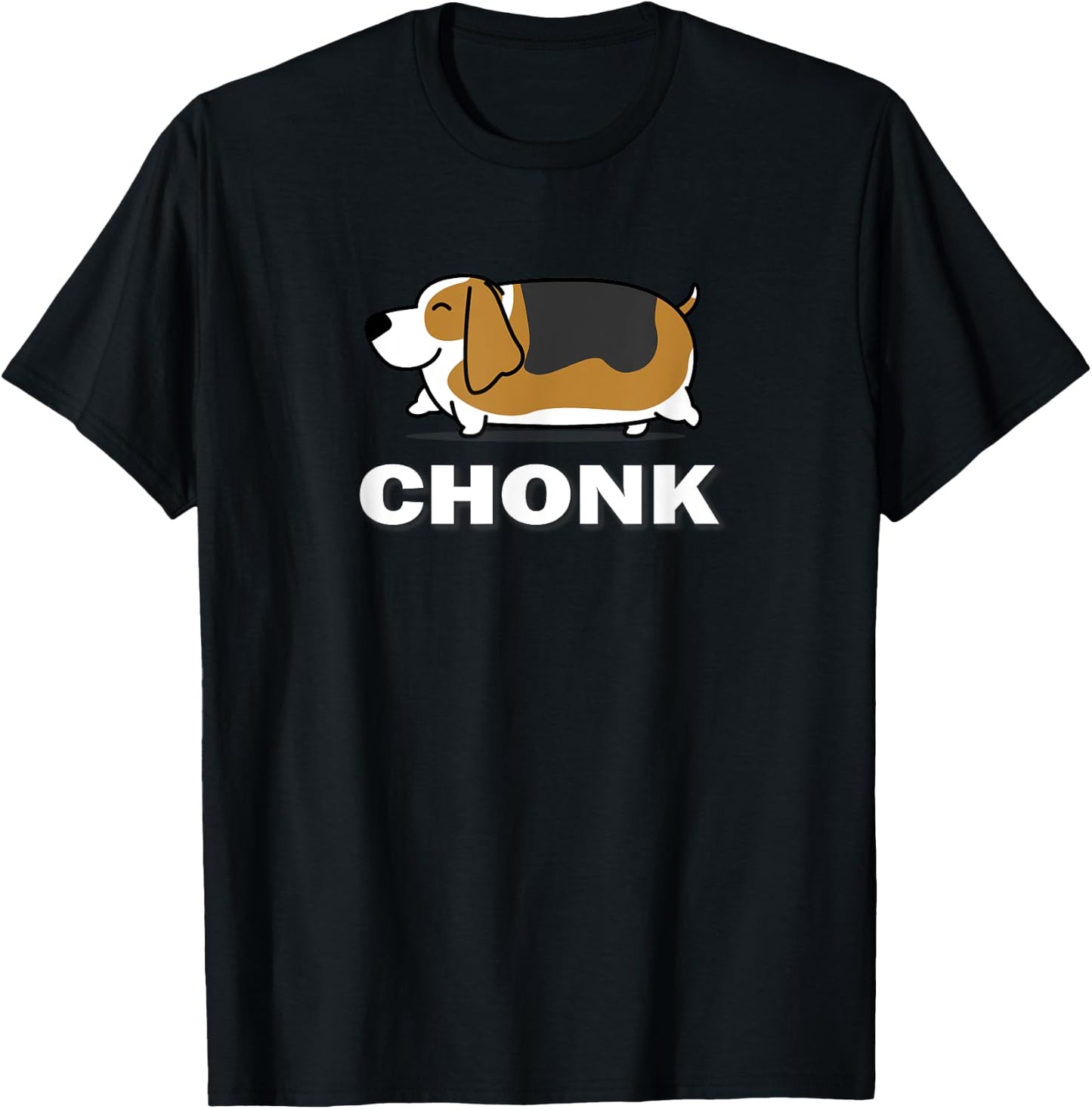 Kawaii Fat Chonk Chonky Kids Basset Hound Lover T-Shirt - T-Shirt | Black